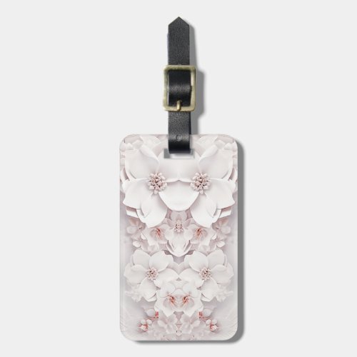 Ivory Blush Pink Floral Luggage Tag