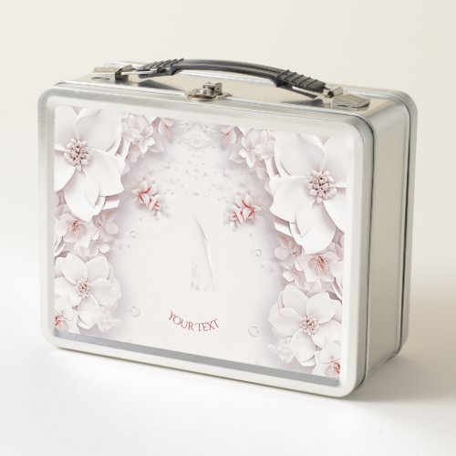 Ivory Blush Pink Floral Lunchbox