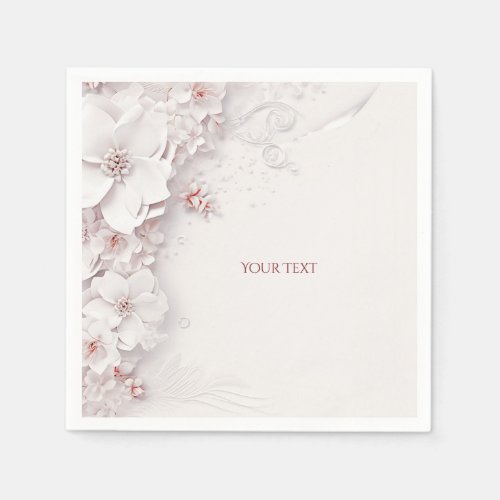 Ivory Blush Pink Floral Napkins