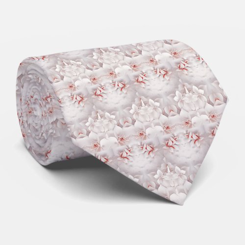 Ivory Blush Pink Floral Neck Tie