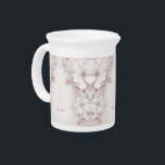 Ivory Blush Pink Floral Porcelain Pitcher<br><div class="desc">Beautiful Ivory Blush Pink Floral Porcelain Pitcher</div>