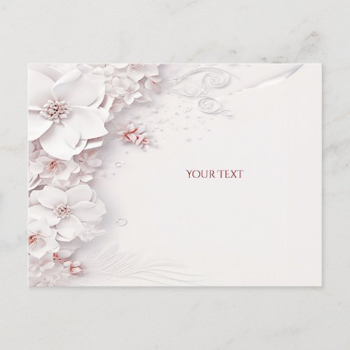 Ivory Blush Pink Floral Postcard