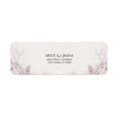 Ivory Blush Pink Floral Return Address Label