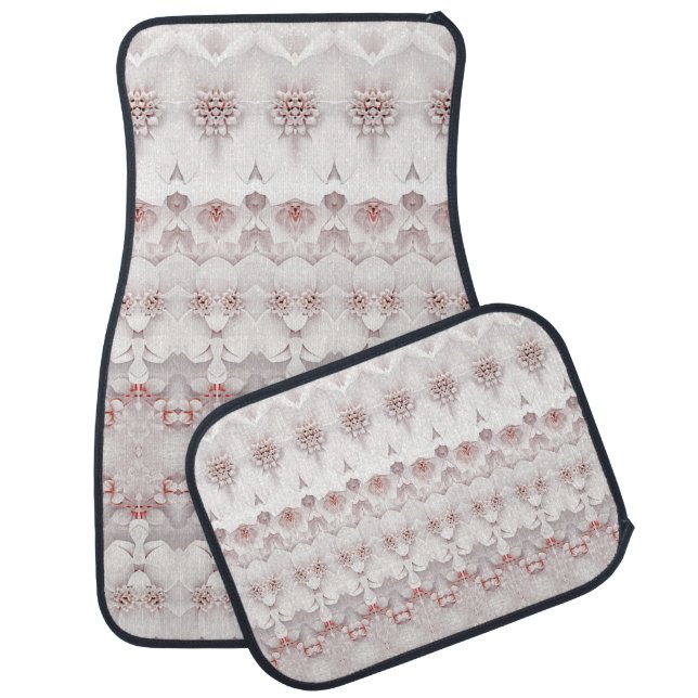 Ivory Blush Pink Floral Set of Car Mats (Set)
