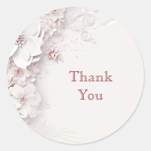 Ivory Blush Pink Floral Sticker