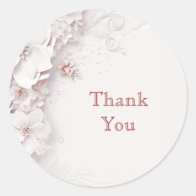 Ivory Blush Pink Floral Sticker (Front)
