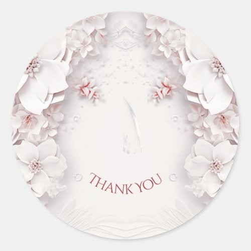 Ivory Blush Pink Floral Sticker