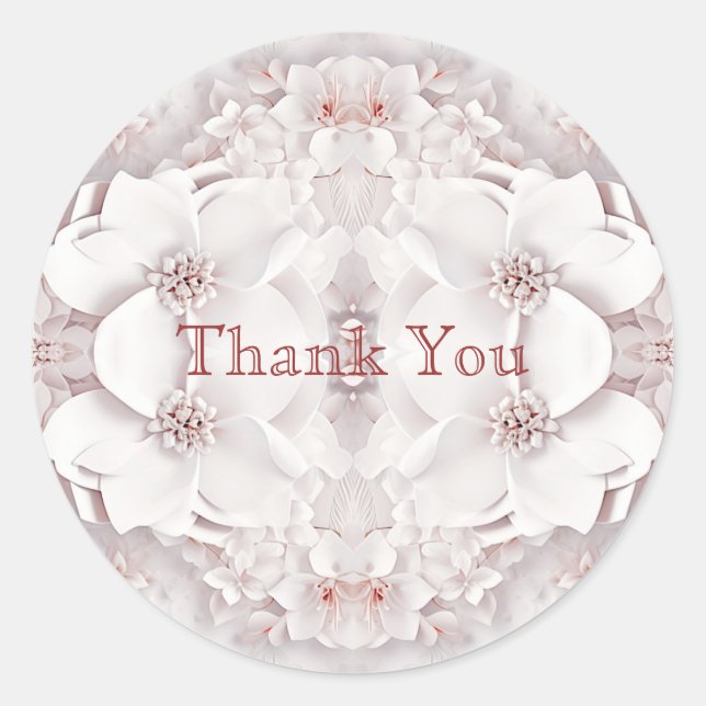 Ivory Blush Pink Floral Sticker (Front)