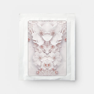 Ivory Blush Pink Floral Tea Bag Drink Mix