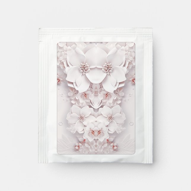 Ivory Blush Pink Floral Tea Bag Drink Mix (Front)