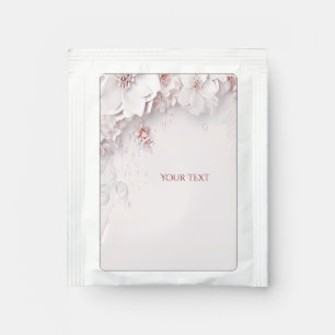 Ivory Blush Pink Floral Tea Bag Drink Mix
