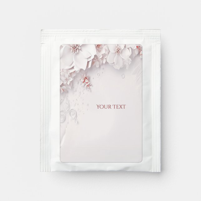 Ivory Blush Pink Floral Tea Bag Drink Mix (Front)