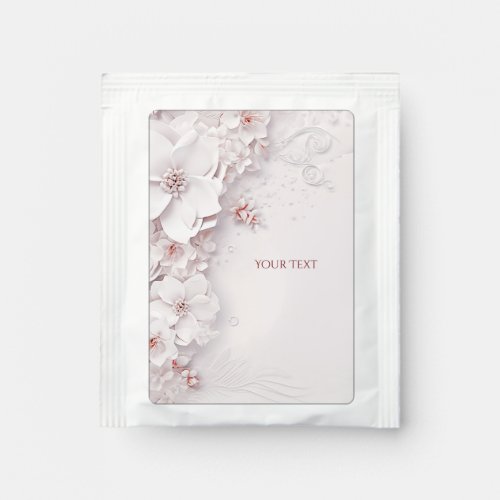 Ivory Blush Pink Floral Tea Bag Drink Mix