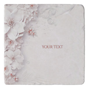Ivory Blush Pink Floral Trivet