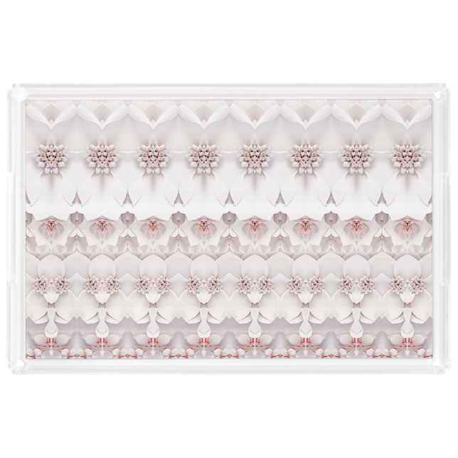 Ivory Blush Pink Floral Vanity Tray (Front)