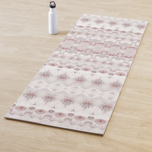 Ivory Blush Pink Floral Yoga Mat