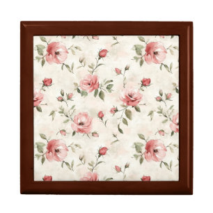 Ivory Blush Pink Roses Floral Gift Box