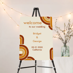 ivory Bold Retro 1970s Wedding welcome  Foam Board