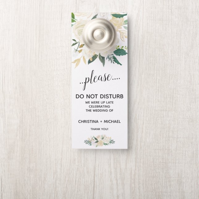 Ivory Bouquet  |  Wedding Guest Do Not Disturb Door Hanger (On Knob)