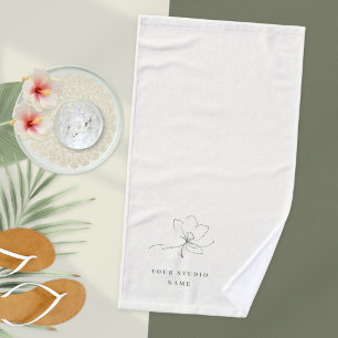 Ivory Boutique Spa Hotel Wellness Branding Floral Hand Towel