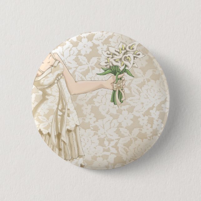 Ivory Bride Pinback Button (Front)