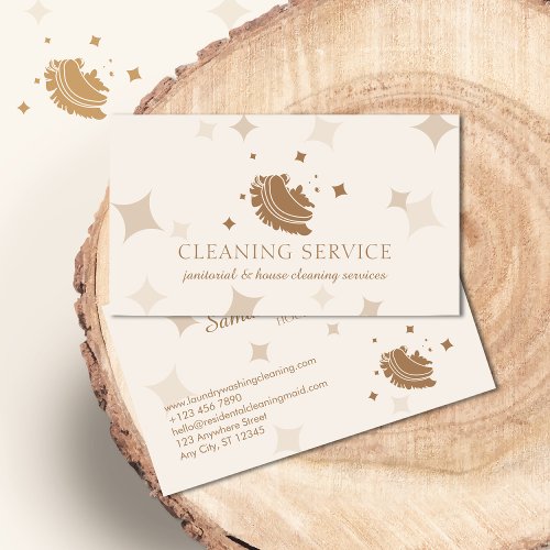 Ivory Brown Bubble Housekeeper Cleaning Washing Business Card