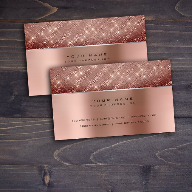 Ivory Brush Pearly Copper Steel Silver Glitter VIP Business Card (Ivory Brush Pearly Copper Steel Silver Glitter VIP Business Card)