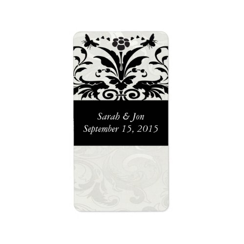 Ivory Bumble Bee Damask Save the Date Label