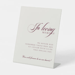 Ivory Burgundy In Loving Memory Wedding Sign