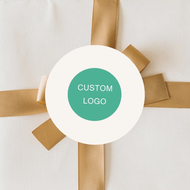 Ivory business company logo classic round sticker (Creator Uploaded)