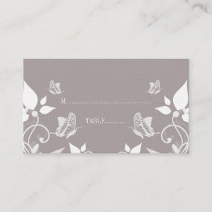 Ivory Butterfly Floral Place Card