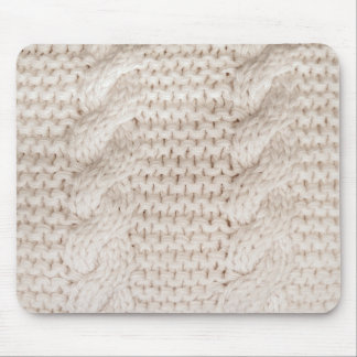 Ivory Cable Knit Pattern Mouse Pad