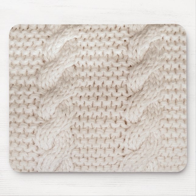 Ivory Cable Knit Pattern  Mouse Pad (Front)