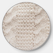 Ivory Cable Knit Pattern Wireless Charger (Front)