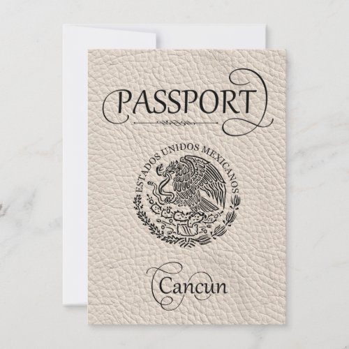 Ivory Cancun Passport Save the Date Card