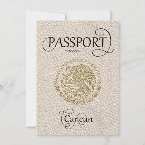 Ivory Cancun Passport Save the Date Card