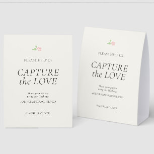 Ivory Capture the Love Wedding Table Top Paper Table Tent