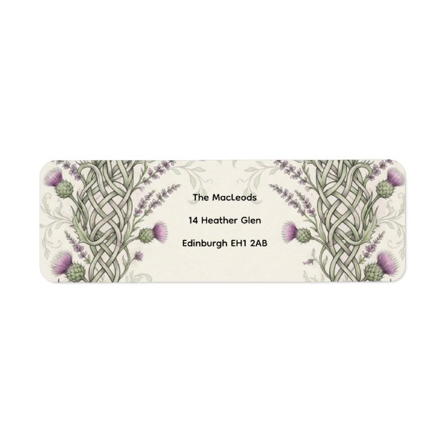 Ivory Celtic Thistle Return Address Labels (Front)