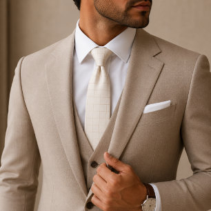 Ivory Checkered Neck Tie