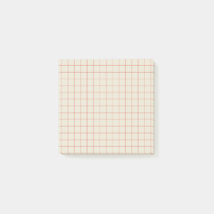 Ivory Checkered Pattern Minimal Aesthetic Office Post-it Notes