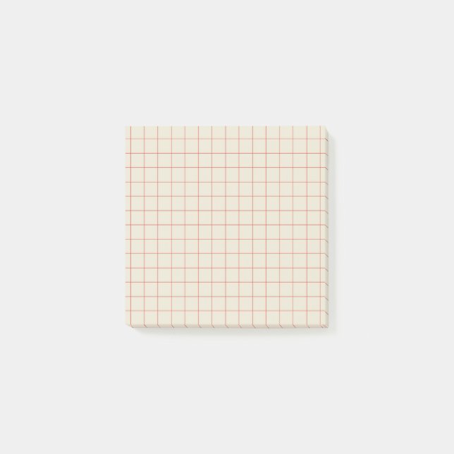Ivory Checkered Pattern Minimal Aesthetic Office  Post-it Notes (Front)