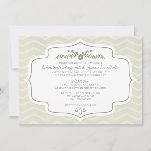 Ivory Chevron Wedding Invitations