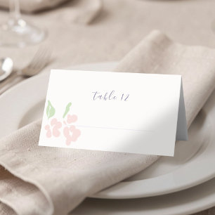 Ivory   Chic Blush Floral Wedding Name  Place Card