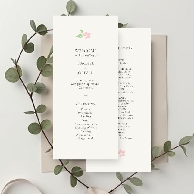Ivory | Chic Blush Floral Wedding Program (Creator Uploaded)