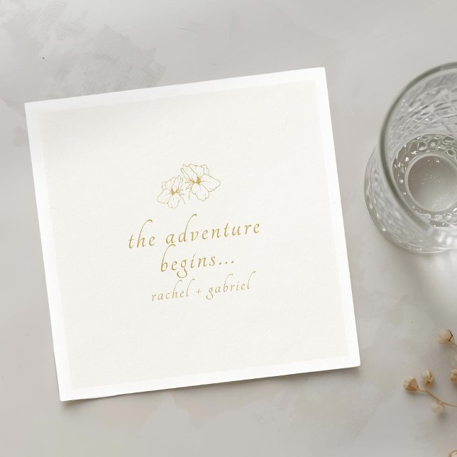 Ivory | Chic Faux Gold Wedding  Napkins (Creator Uploaded)