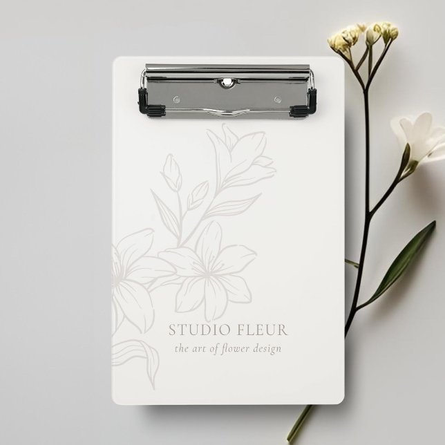 Ivory | Chic Minimal Floral  Mini Clipboard (Creator Uploaded)