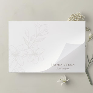 Ivory Chic Minimal Floral tear-away Paper Pad