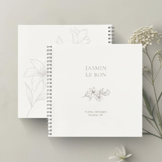 Ivory | Chic Minimalist Floral  Notebook