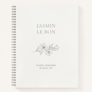 Ivory | Chic Minimalist Floral Notebook