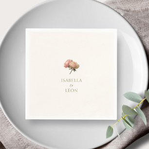 Ivory   Chic Rose Wedding  Napkins